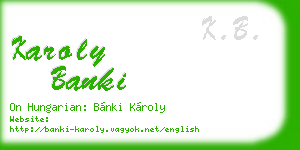 karoly banki business card