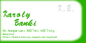 karoly banki business card